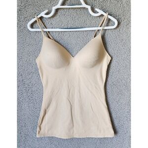 Maidenform Camisole Women Medium Beige Built-in Bra Adjustable Straps 00509